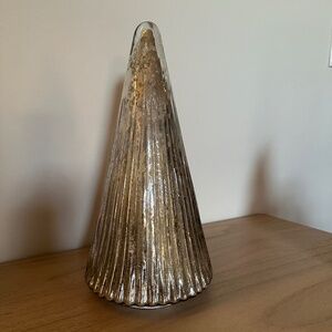 Silver Glass Christmas Tree Table top Sconce